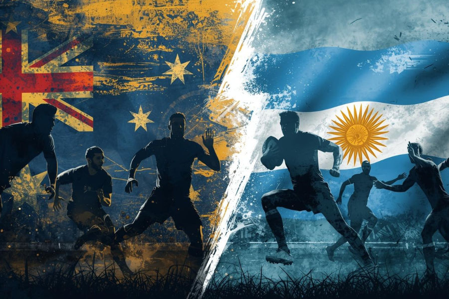 the flags of autralia and argentina countries in the world rugby championship