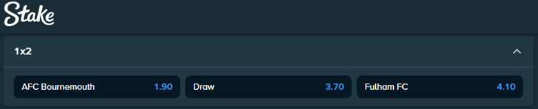 betting odds bournemouth and fulham