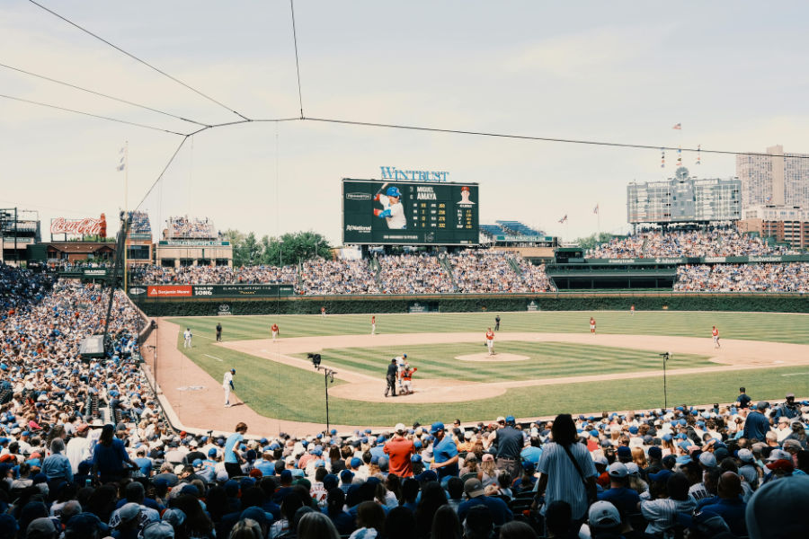 a big baseball match between two teams