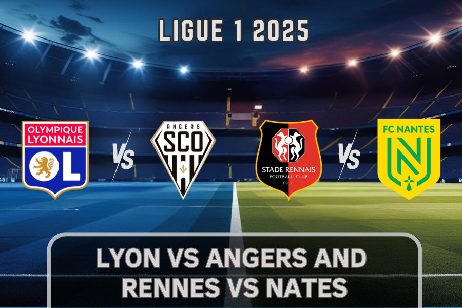 official logos of lyon and angers and nates and rennes football teams