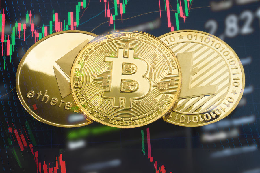 the most popular cryptocurrencies on a table