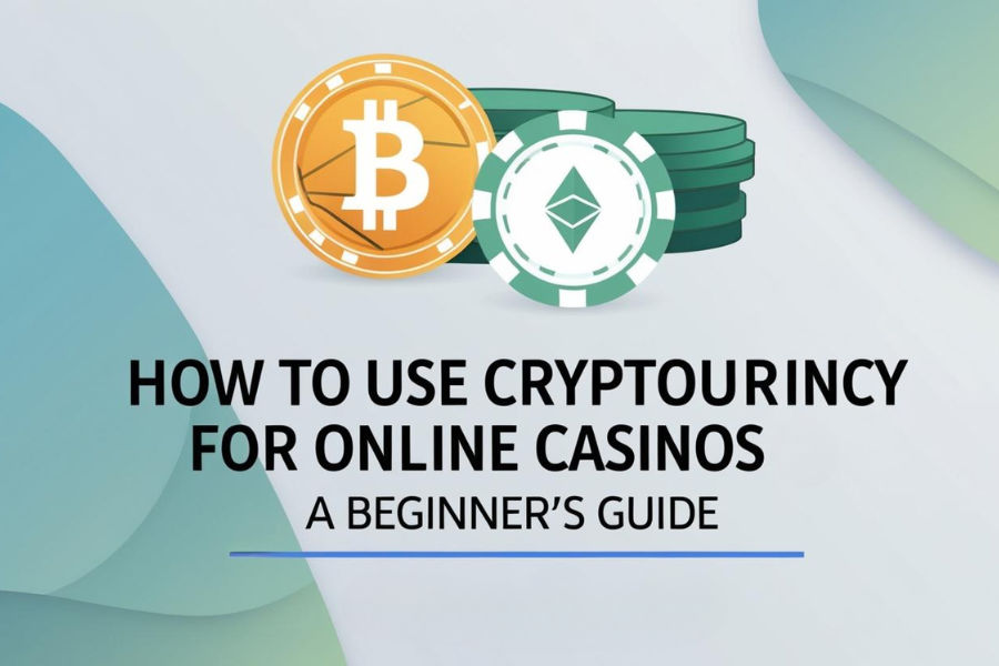 cover image stating "How to Use Cryptocurrency for Online Casinos" heading