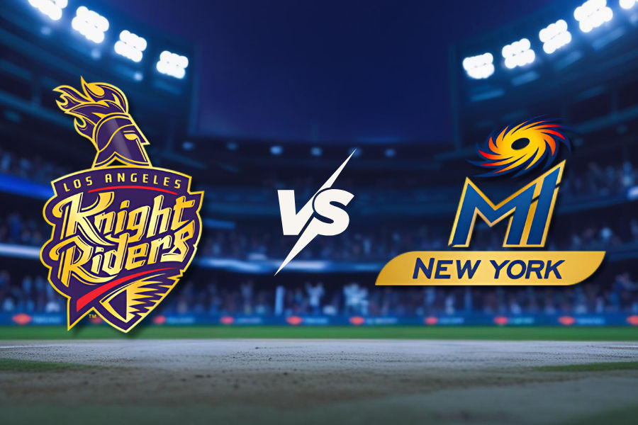 the logos of la knight riders and mi new york cricket teams