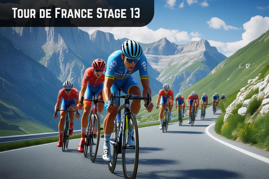 cyclists participating in the tour de france stage 13