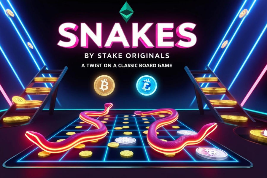 Snakes on a digital snakes gameplay board