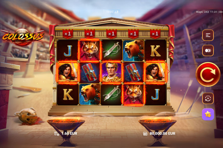 demo play of colossus slot game by truelab
