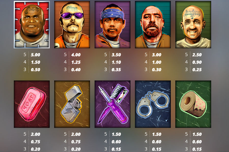 paytable for san quentin xways