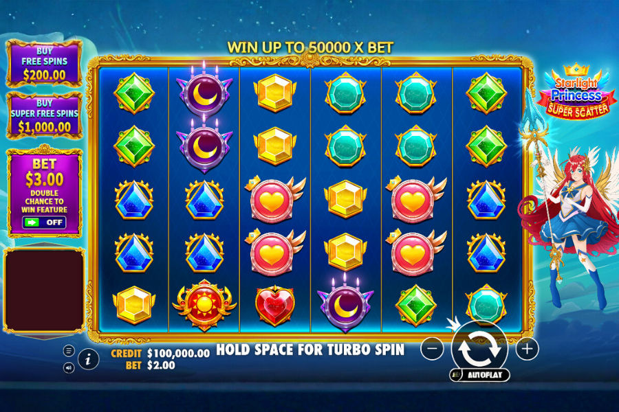 demo play of starlight princess super scatter slot on stake.com