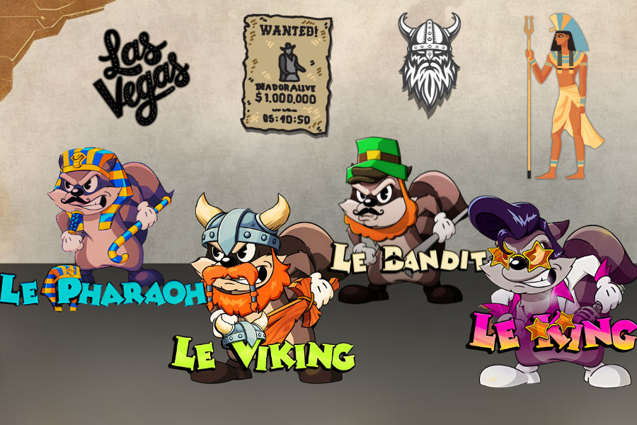le bandit, le viking, le king and le pharao slots by hacksaw gaming
