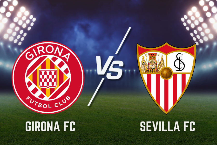 official logos of girona fc and sevilla fc teams
