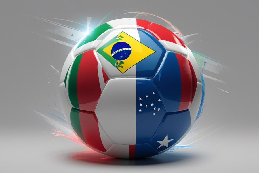 a football with country flags