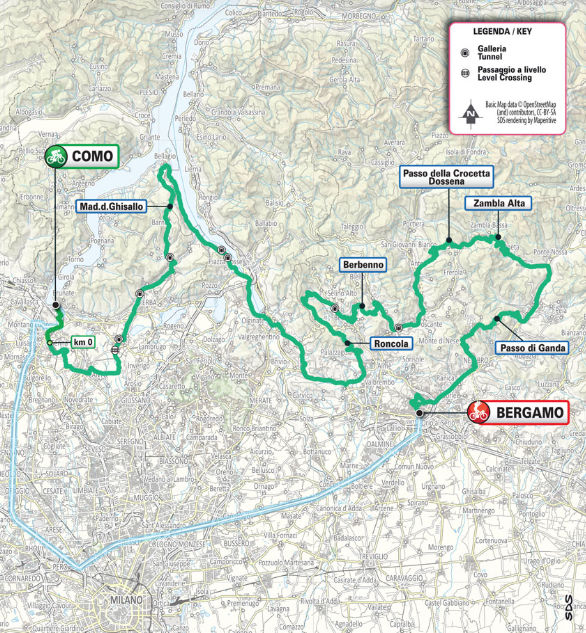 a satellite map of giro di lombardio