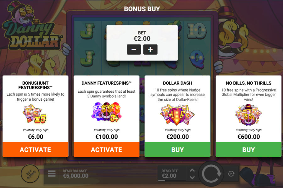 demo play of danny dollar slot on stake
