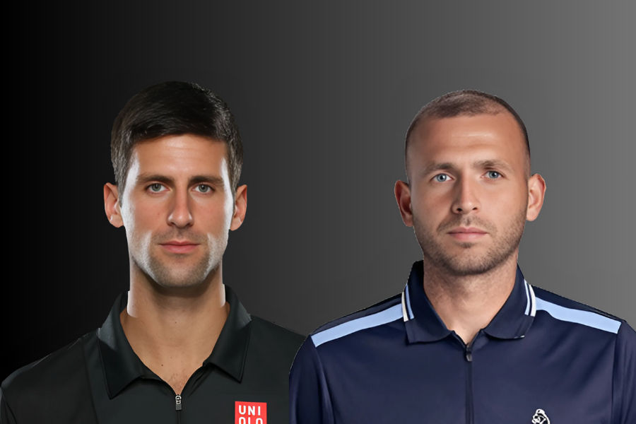 images of daniel evans and novak djokovic