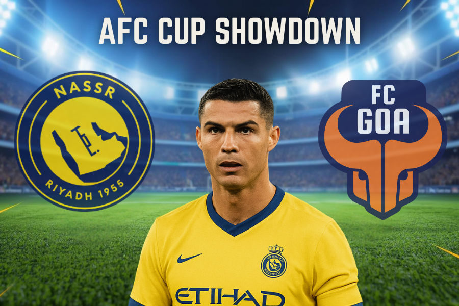 fc goa and al nassr football team logos and christiano ronaldo