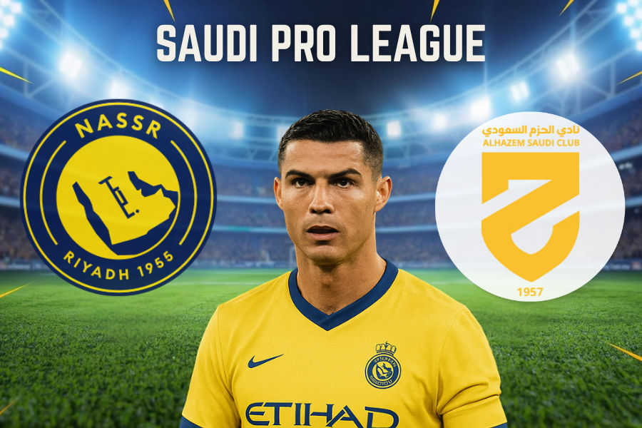 the logos of al hazem and al nassr football teams in saudi pro league