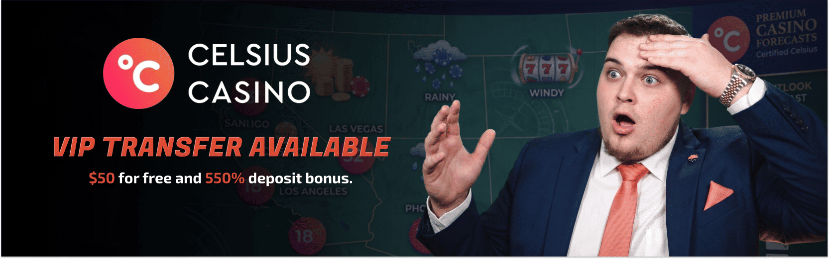 Celsius Casino bonuses banner