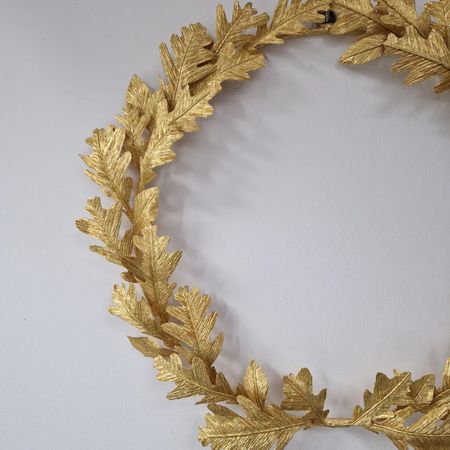 Paper gold oak wreath