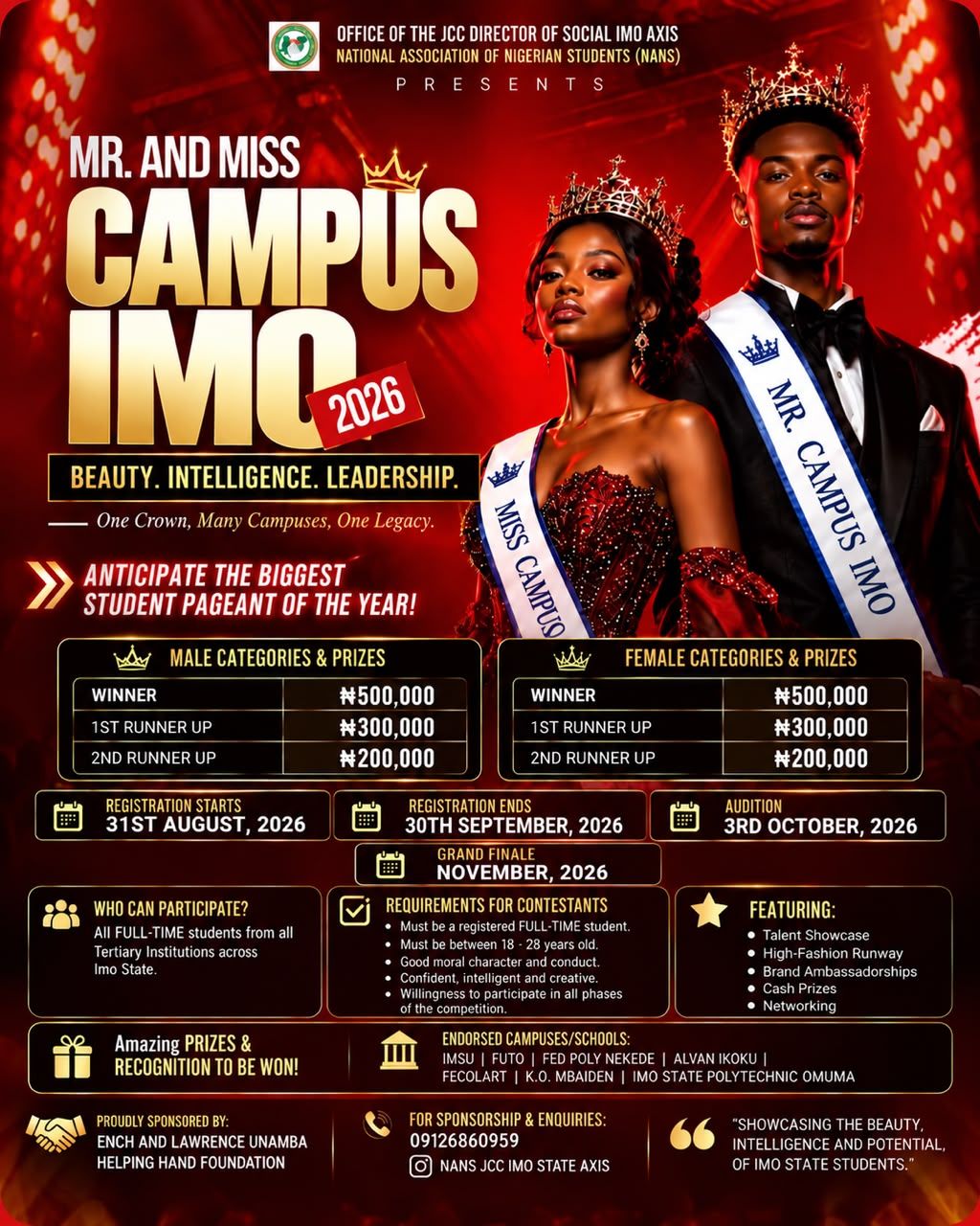 Mr and miss campus imo