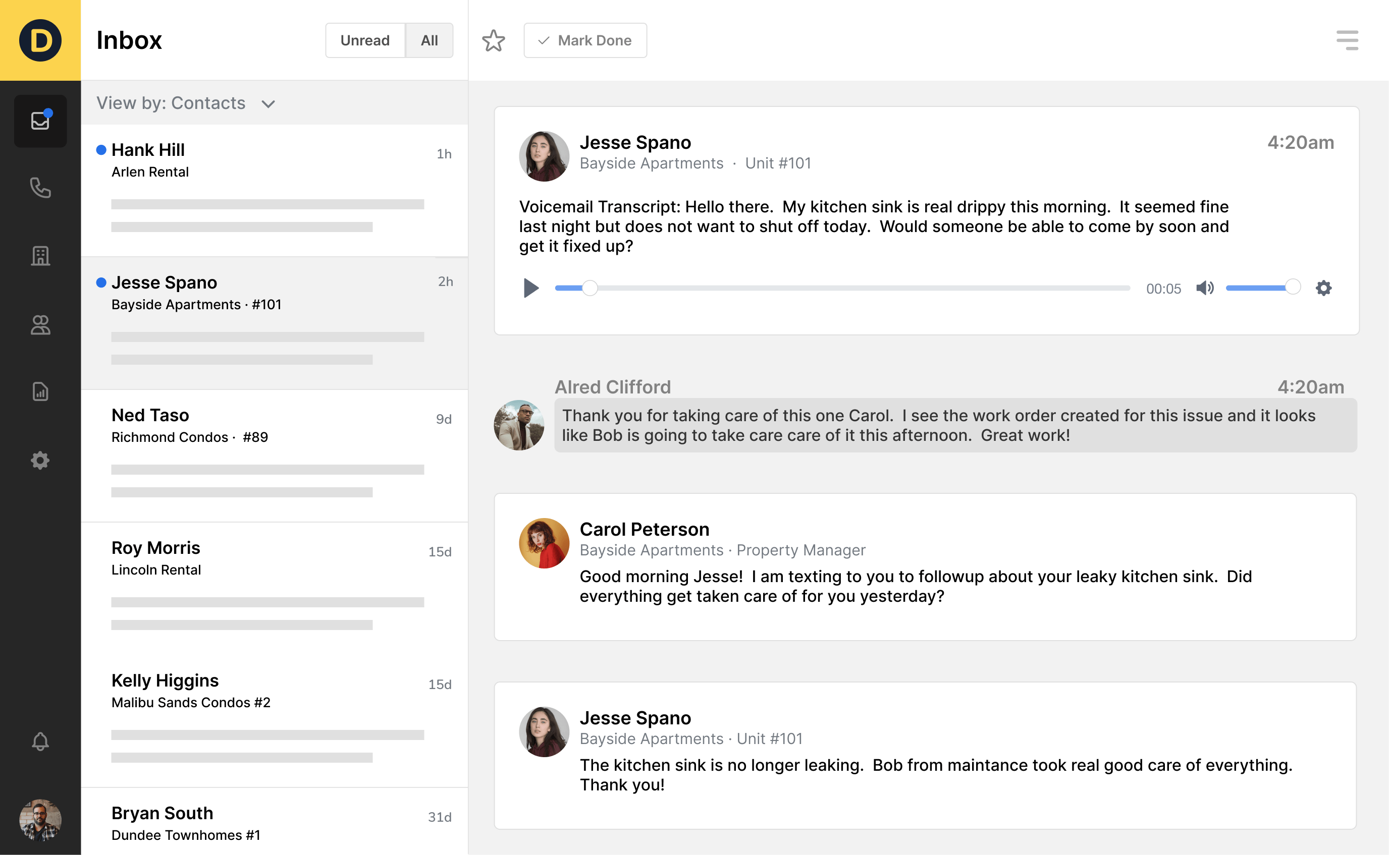 Doorkeep inbox screenshot