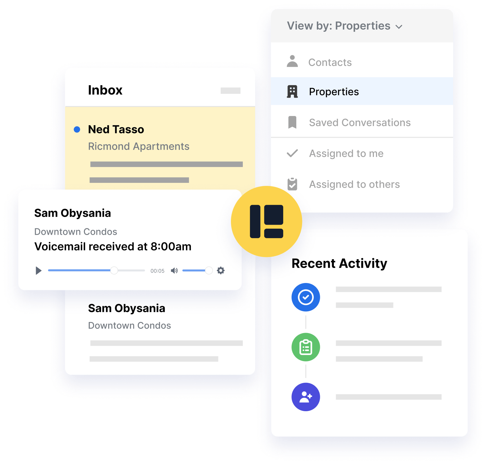 Doorkeep keeps your tenant phone calls, voicemails, text messages and notes organized.