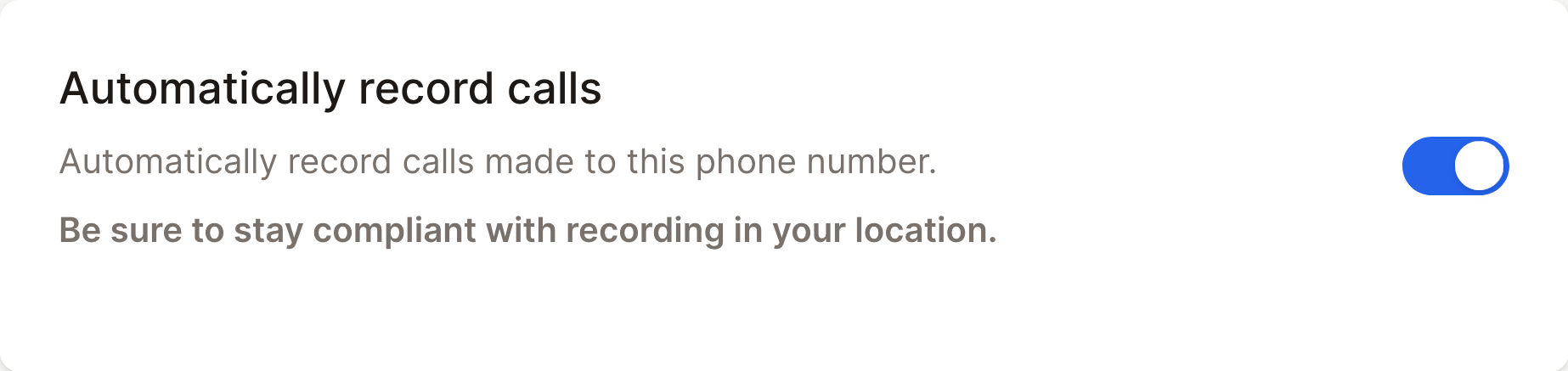 Automatic phone call recording