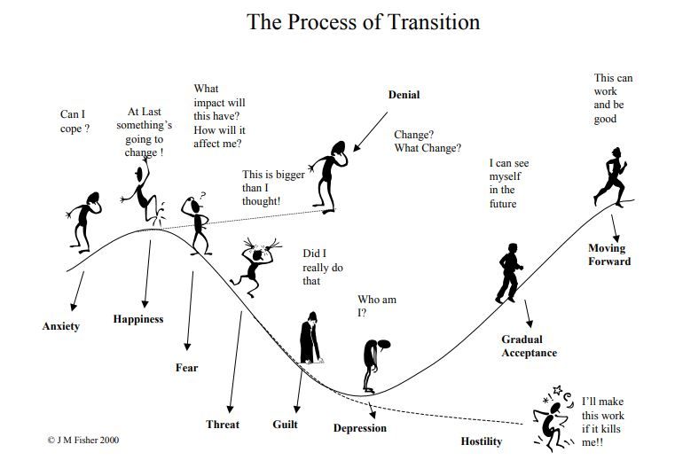 John Fisher’s well-known curve of change the process of transition