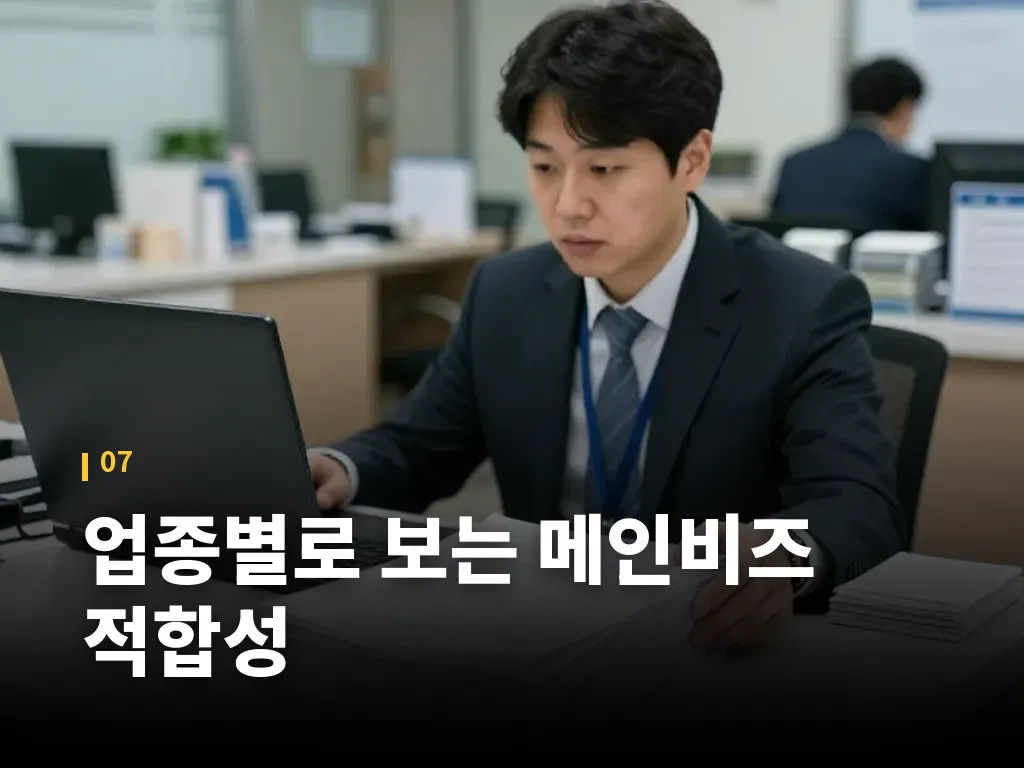 업종별로 보는 메인비즈 적합성 이미지
