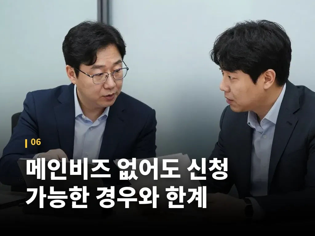 메인비즈 없어도 신청 가능한 경우와 한계 이미지