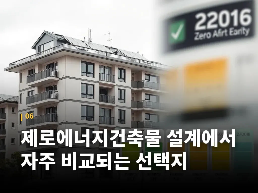 제로에너지건축물 설계에서 자주 비교되는 선택지 이미지