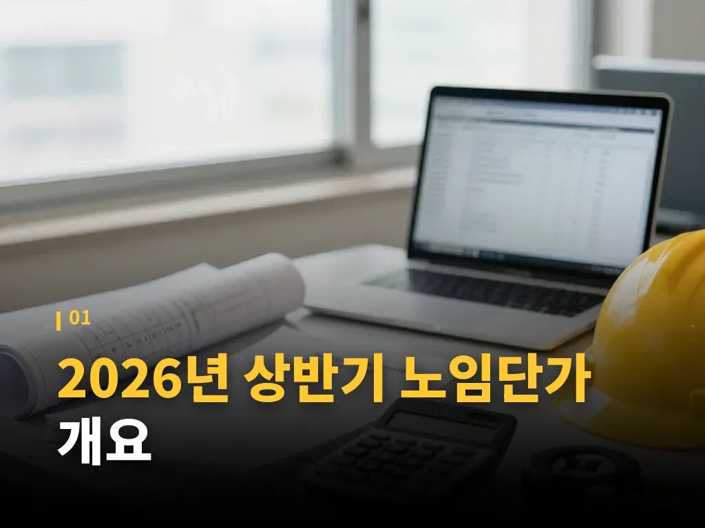 2026년 상반기 노임단가 직종 분류와 적용 방식 이미지