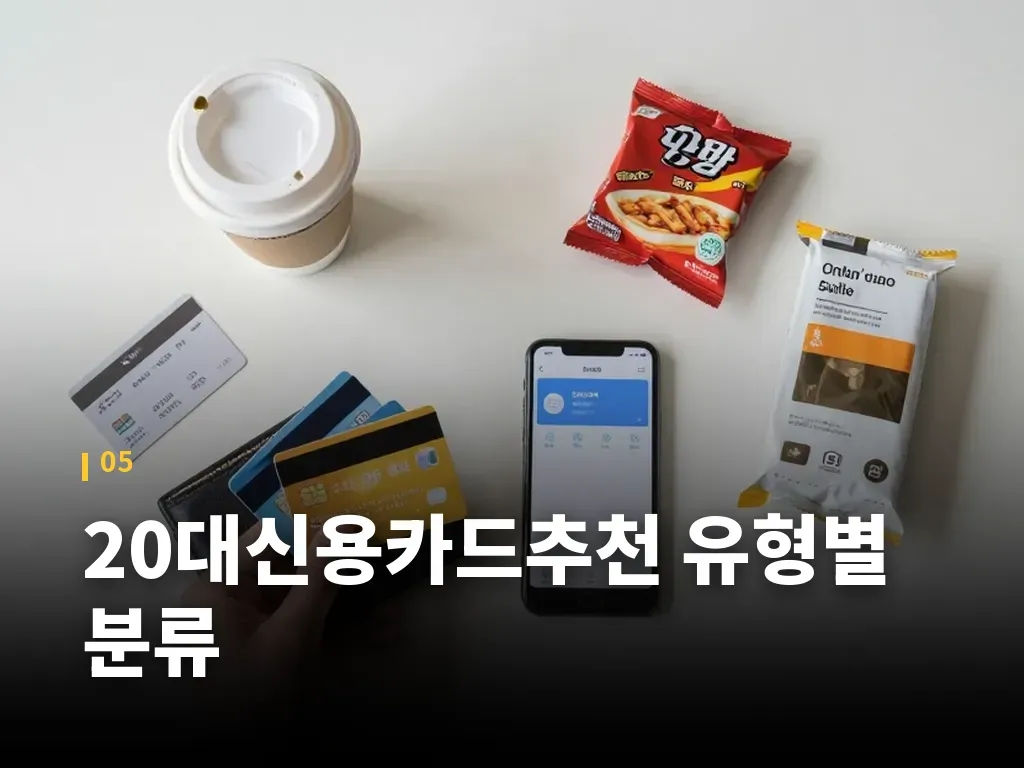 20대신용카드추천 유형별 분류 이미지