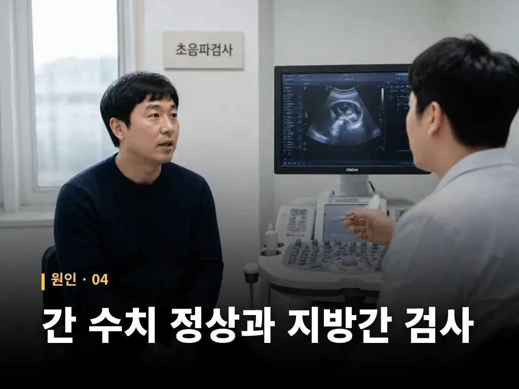 간 수치 정상과 지방간 검사 이미지
