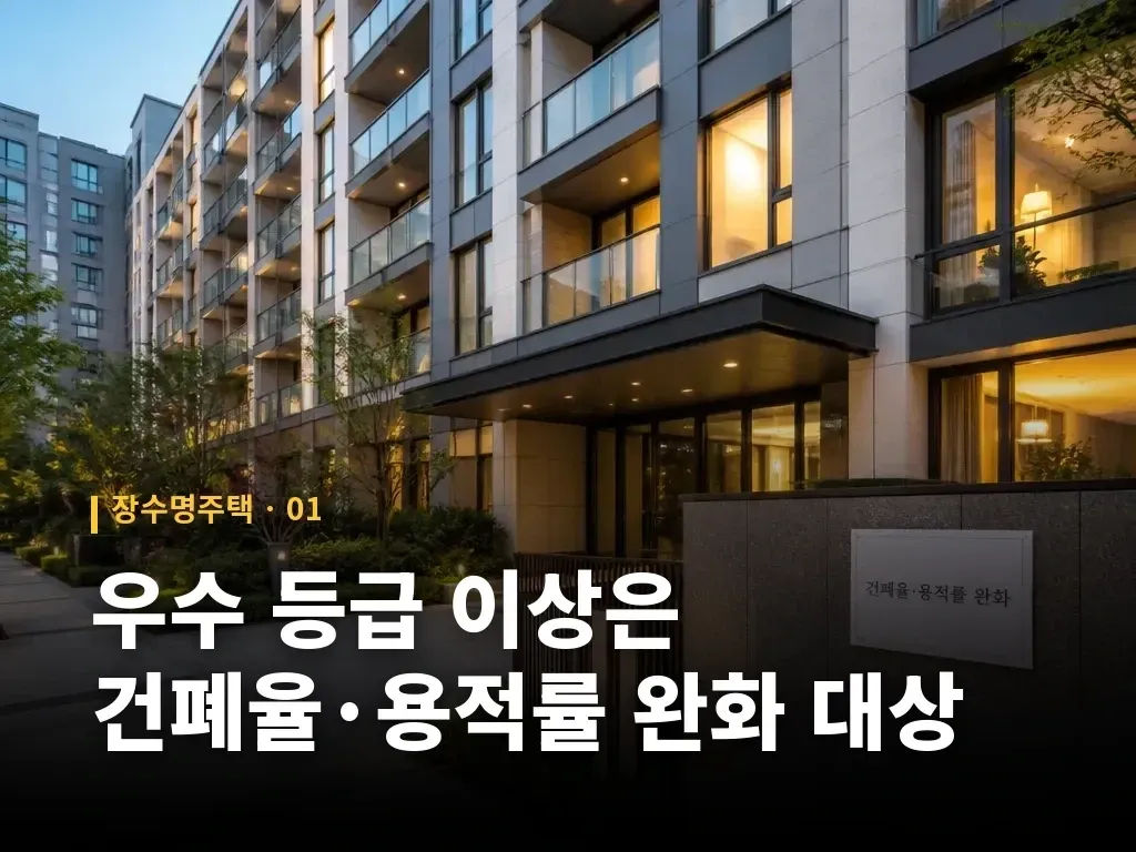 우수 등급 이상은 건폐율·용적률 완화 대상 이미지