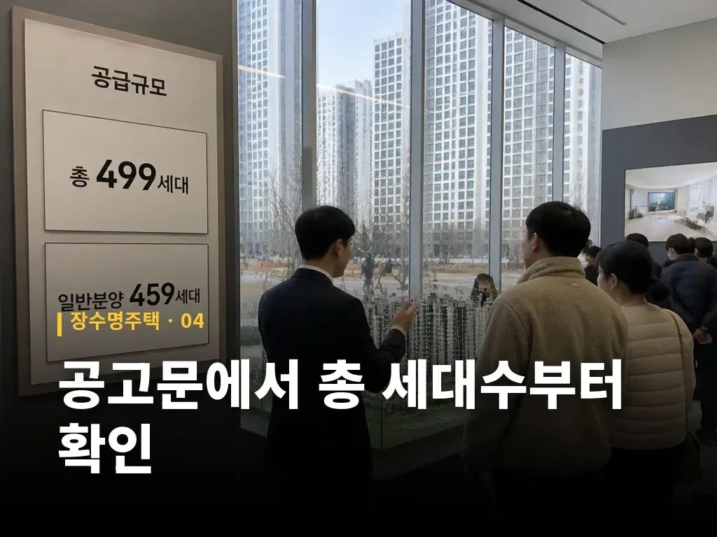 공고문에서 총 세대수부터 확인 이미지
