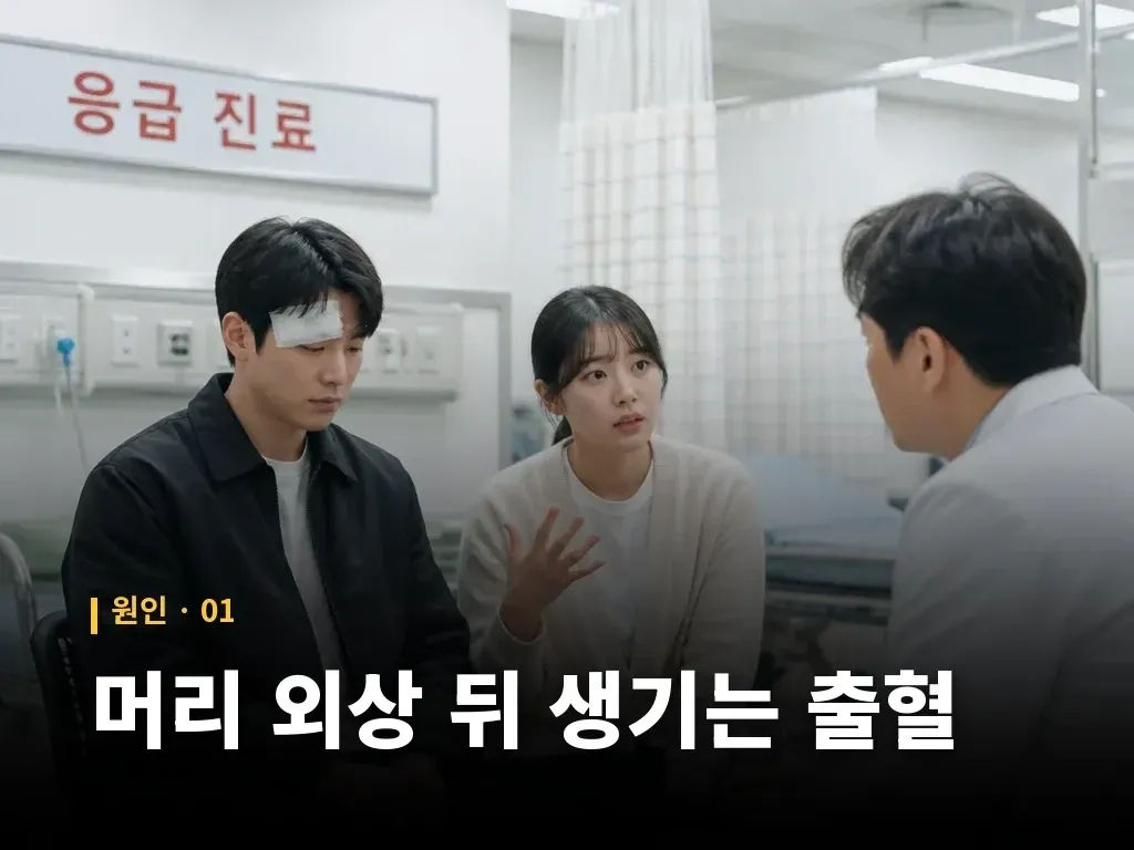 머리 외상 뒤 생기는 출혈 이미지