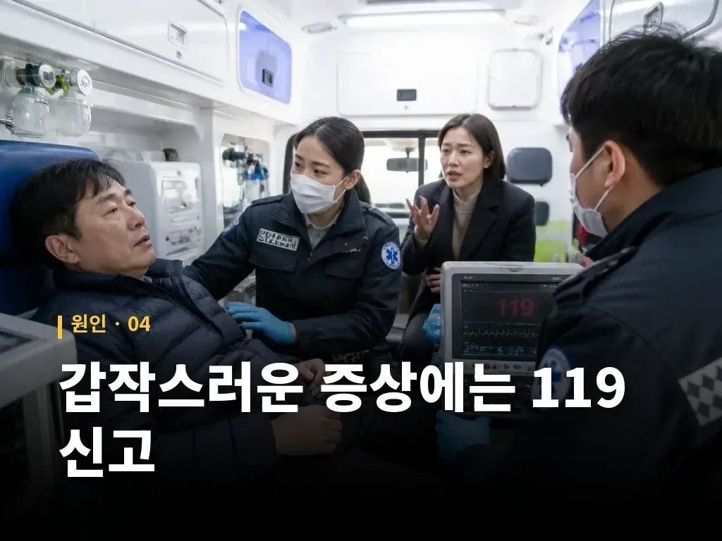 갑작스러운 증상에는 119 신고 이미지