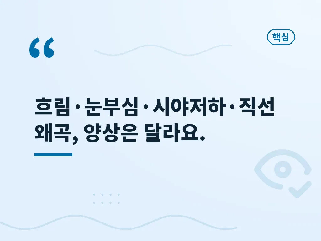 실명 위험이 높은 질환 비교 이미지