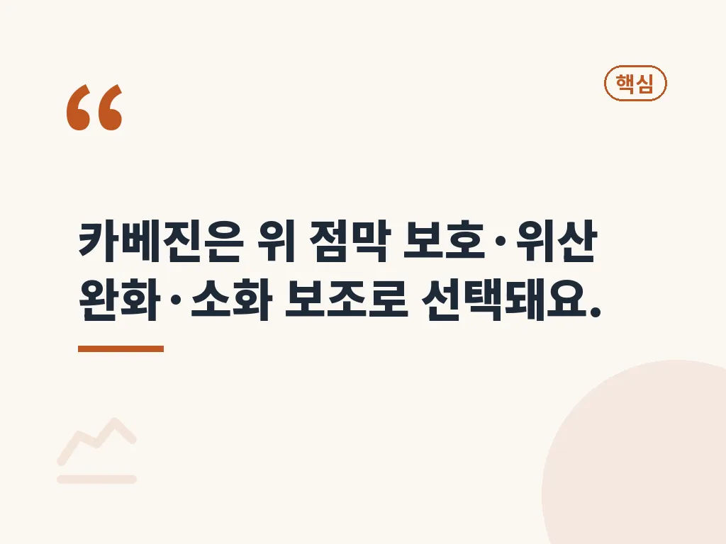 카베진 복용법과 복용 타이밍 이미지