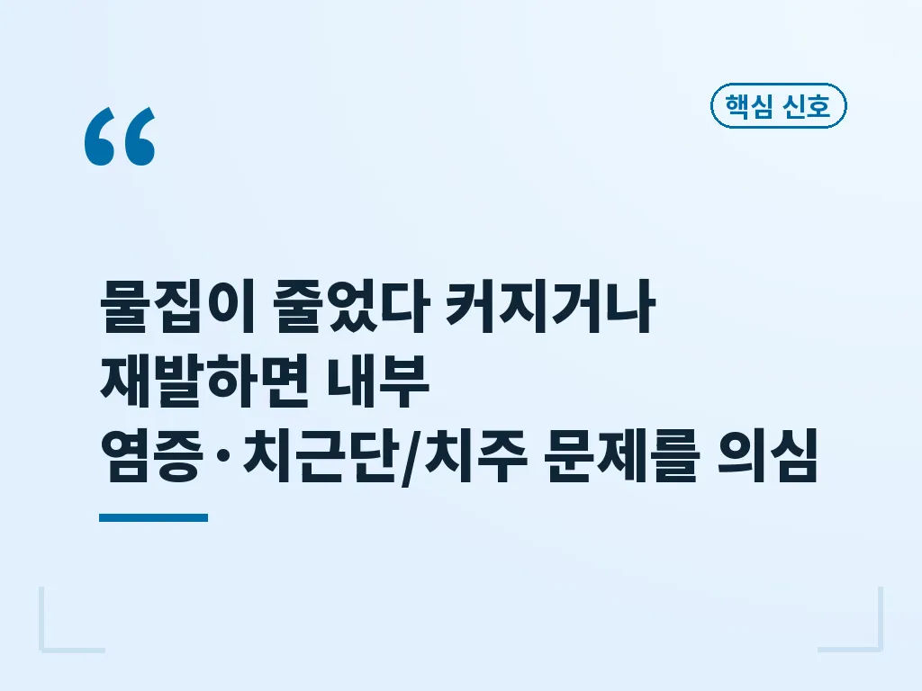 잇몸 물집과 함께 보면 좋은 동반 증상 이미지