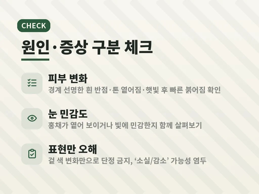 멜라닌 색소 부족 관리의 핵심 원칙 이미지