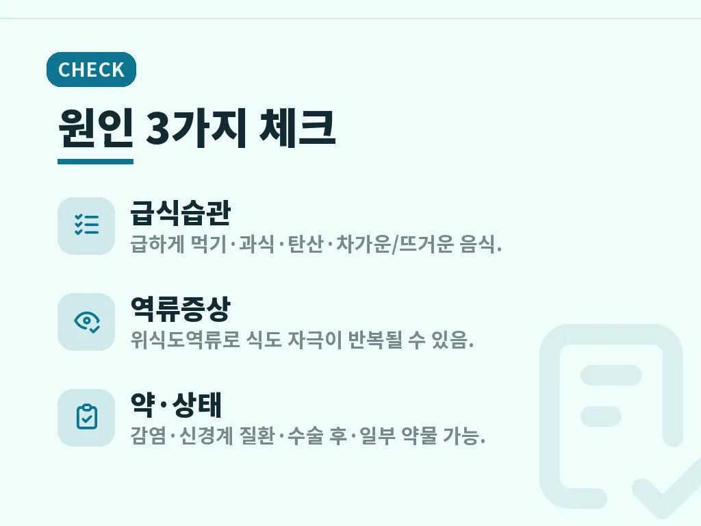 딸꾹질 자주 보일 때 유형별 구분 이미지