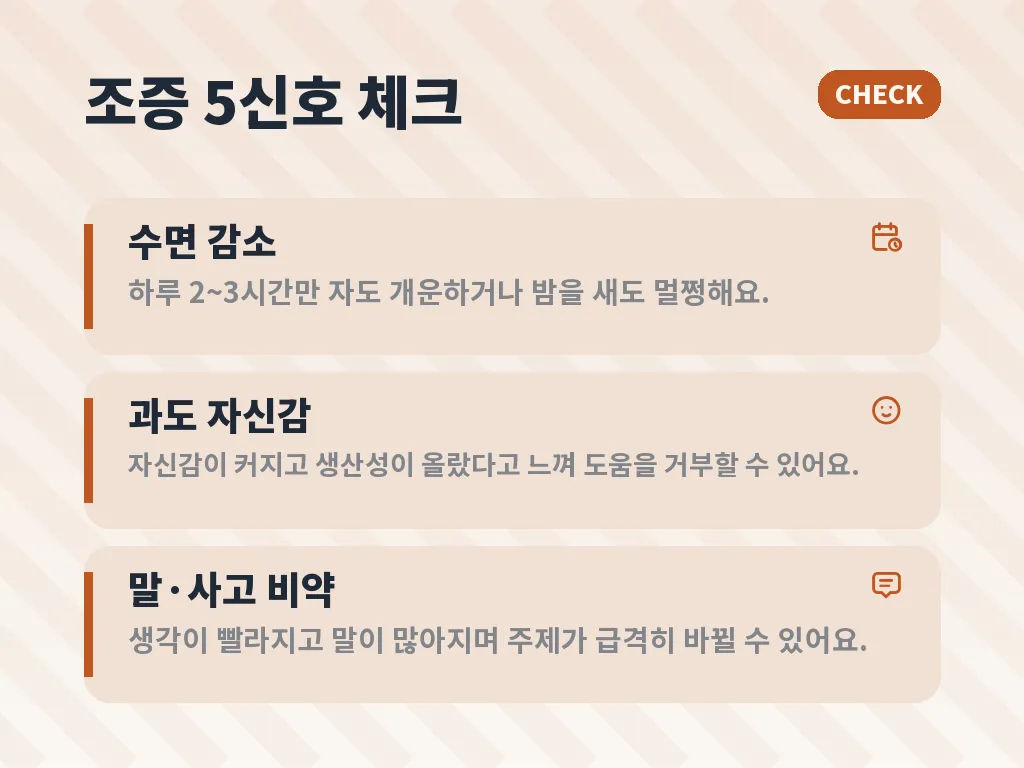 조증 증상 유형 분류 이미지