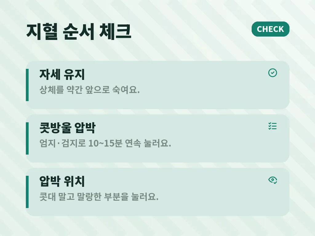 코피 지혈 뒤 관리와 재출혈 예방 이미지