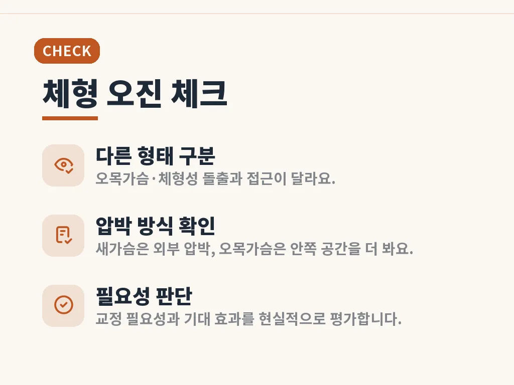 새가슴 치료 방법의 단계 이미지