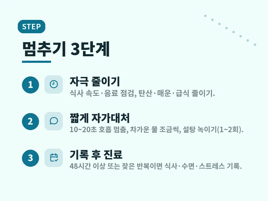 딸꾹질 자주 이어질 때 병원 진료가 필요한 경우 이미지