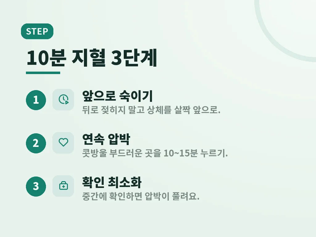 코피 지혈에 도움이 되는 도구와 환경 관리 이미지