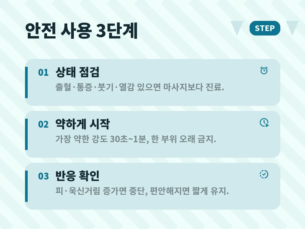 피가 날 때 먼저 봐야 할 상황 이미지
