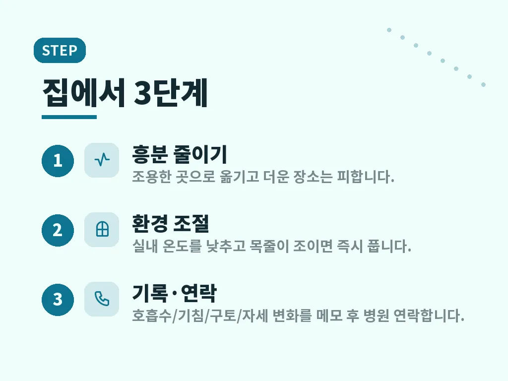 숨가쁨과 관련된 검사와 진료 과정 이미지