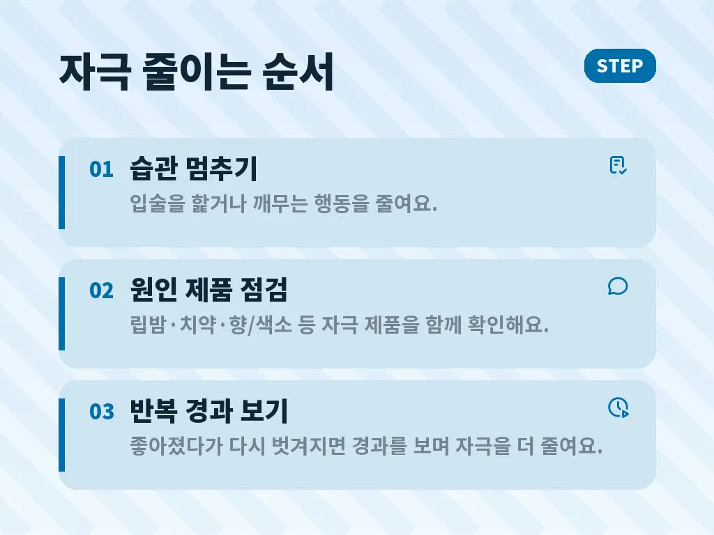 단계별 관리 순서 이미지